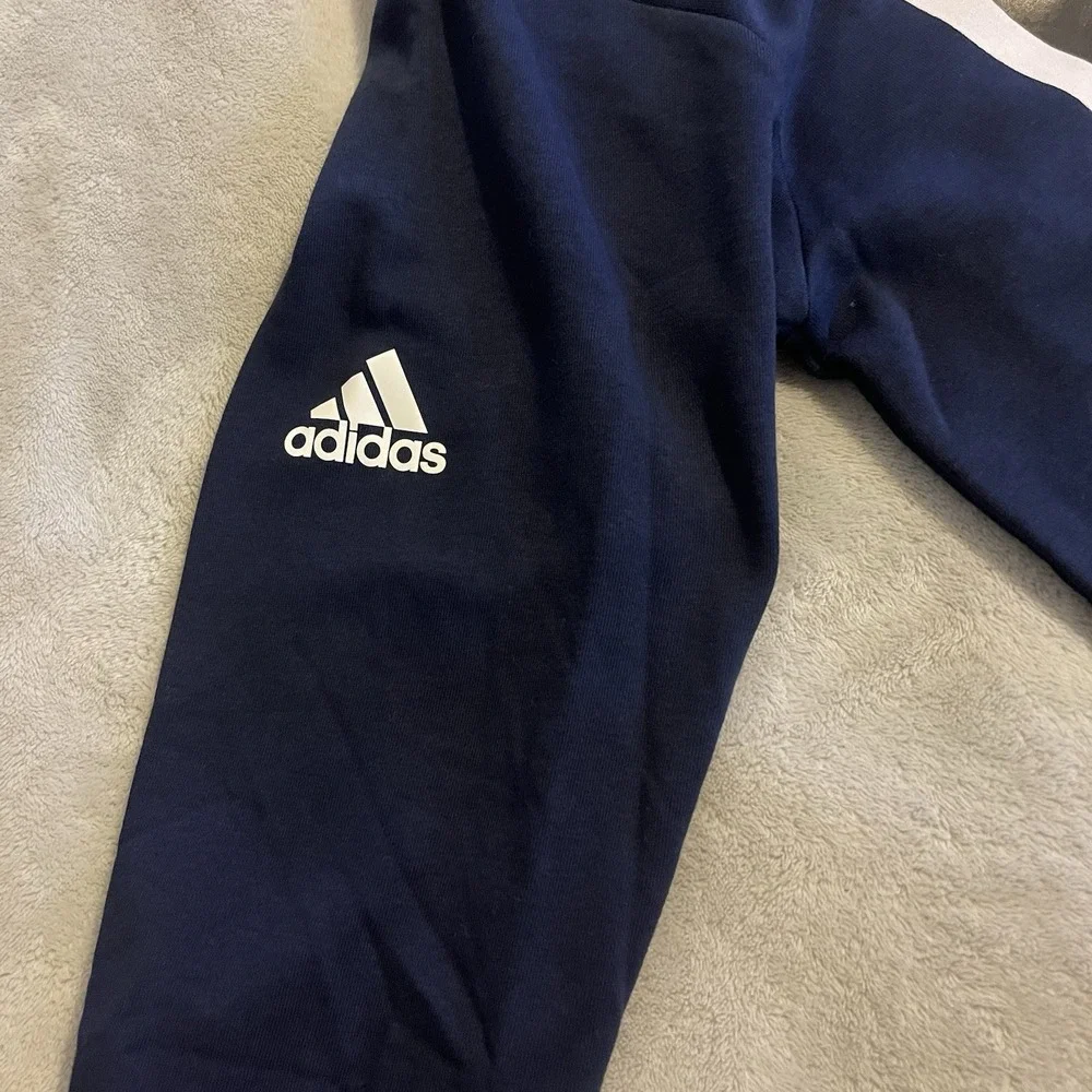 Adidas Golf Sweatshirt Men Small Blue Fleece Crew Neck Pullover Sweater BNWT Gym